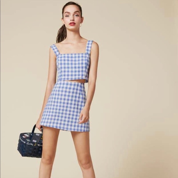 Reformation Braelynn Crop Top and Skirt Set - Picture 2 of 6